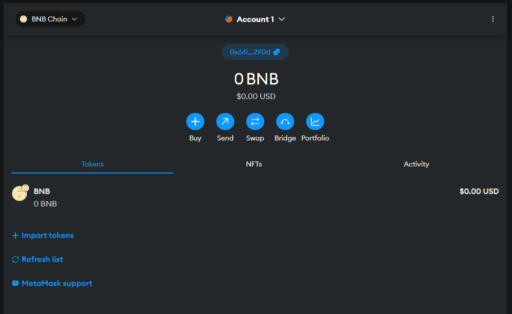 5-تعویض شبکه متامسک به bnb